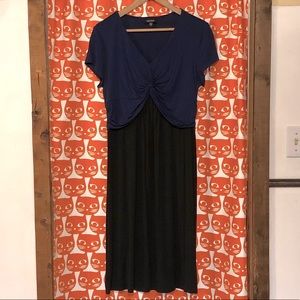 Blue & Black Maternity Dress